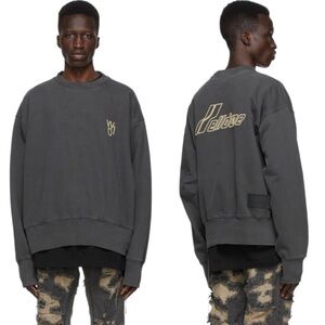 We11done Grey Pearl Logo Sweatshirt